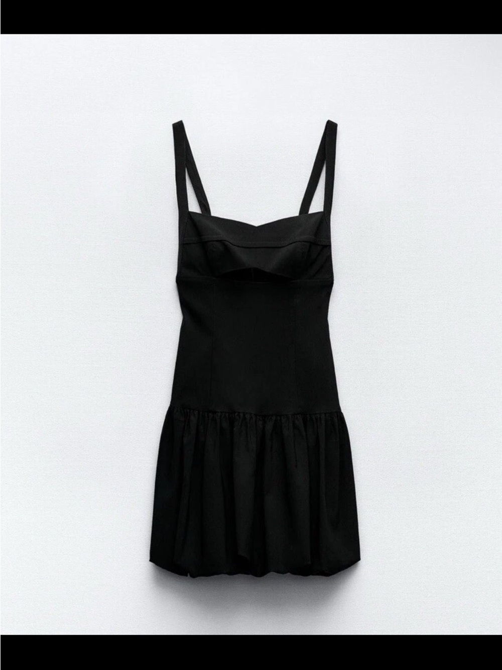 Zara Black Mini Dress with Front Cutout - Picture 2 of 5